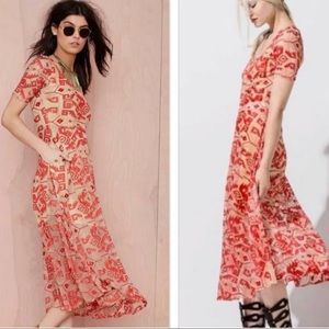 Line & Dot lace, lines midi-dress. Size SM.